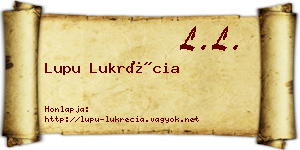 Lupu Lukrécia névjegykártya
